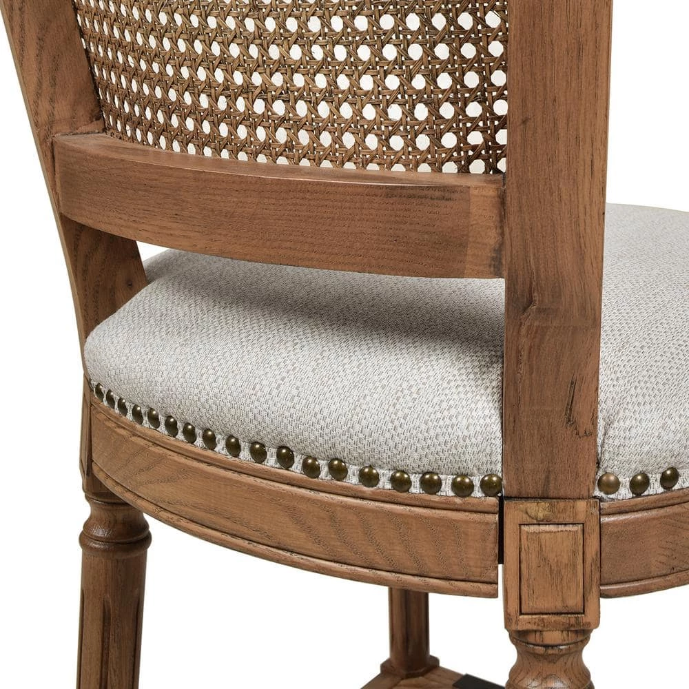 Triomphe Rattan Wicker High Back Armless Counter Bar Stool, White Pepper Stain Resistant High Performance Polyester by Jennifer Taylor 9 Triomphe Rattan Wicker High Back Armless Counter Bar Stool, White Pepper Stain Resistant High Performance Polyester by Jennifer Taylor - Image 9