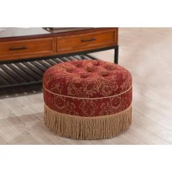 Yolanda Red Gold Ottoman by Jennifer Taylor -Jennifer Taylor Home Store red and gold jennifer taylor ottomans 2345 747 31 1000