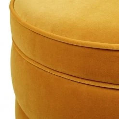 Midas 16 in. Rich Yellow Performance Velvet Round Accent Storage Ottoman by Jennifer Taylor -Jennifer Taylor Home Store rich yellow performance velvet jennifer taylor ottomans 84390 mvy 66 1000