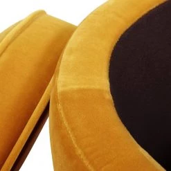 Midas 16 in. Rich Yellow Performance Velvet Round Accent Storage Ottoman by Jennifer Taylor -Jennifer Taylor Home Store rich yellow performance velvet jennifer taylor ottomans 84390 mvy c3 1000