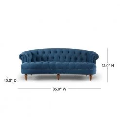 La Rosa 85 in. Satin Teal Velvet 3-Seater Chesterfield Sofa with Nailheads by Jennifer Taylor 13 La Rosa 85 in. Satin Teal Velvet 3-Seater Chesterfield Sofa with Nailheads by Jennifer Taylor -Jennifer Taylor Home Store satin teal velvet jennifer taylor sofas couches 2525 3 867 40 1000