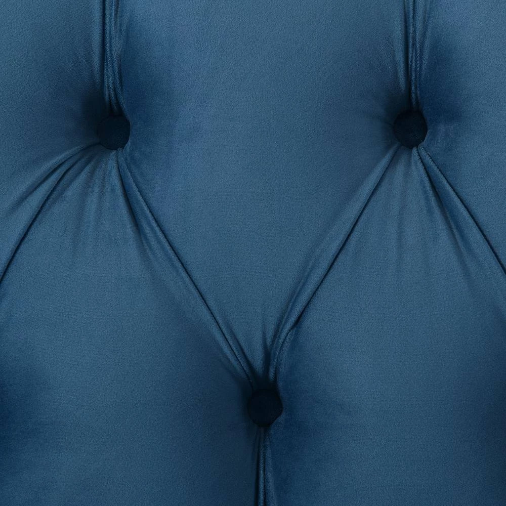 La Rosa 85 in. Satin Teal Velvet 3-Seater Chesterfield Sofa with Nailheads by Jennifer Taylor 8 La Rosa 85 in. Satin Teal Velvet 3-Seater Chesterfield Sofa with Nailheads by Jennifer Taylor - Image 8