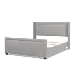Elle Silver Grey King Upholstered Bed by Jennifer Taylor -Jennifer Taylor Home Store silver grey chenille jennifer taylor panel beds 52070 4 857 2 76 1000