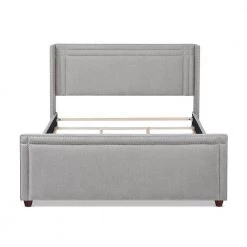 Elle Silver Grey King Upholstered Bed by Jennifer Taylor -Jennifer Taylor Home Store silver grey chenille jennifer taylor panel beds 52070 4 857 2 fa 1000
