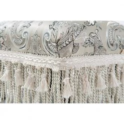 Fiona Traditional Decorative Paisley Footstool Ottoman, Silver Grey by Jennifer Taylor -Jennifer Taylor Home Store silver grey jennifer taylor ottomans 2318 909 44 1000