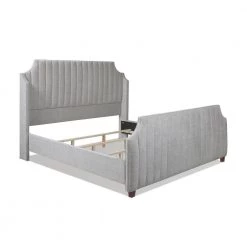 Addison King Channel Tufted Panel Bed Frame, Silver Grey Polyester by Jennifer Taylor -Jennifer Taylor Home Store silver grey polyester jennifer taylor panel beds 52320 4 857 2 40 1000