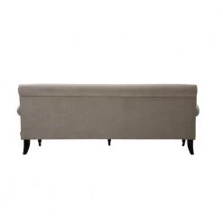 Alana 88 in. Round Arm Chenille Straight Silver Grey Yarndye 3-Seater Lawson Sofa with Metal Casters by Jennifer Taylor -Jennifer Taylor Home Store silver grey yarndye jennifer taylor sofas couches 63360 3 857 1f 1000