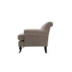 Alana 88 in. Round Arm Chenille Straight Silver Grey Yarndye 3-Seater Lawson Sofa with Metal Casters by Jennifer Taylor -Jennifer Taylor Home Store silver grey yarndye jennifer taylor sofas couches 63360 3 857 4f 1000