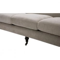 Alana 88 in. Round Arm Chenille Straight Silver Grey Yarndye 3-Seater Lawson Sofa with Metal Casters by Jennifer Taylor -Jennifer Taylor Home Store silver grey yarndye jennifer taylor sofas couches 63360 3 857 76 1000