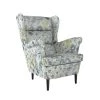 Jecha Silver Multi-floral Linen Highbacked Tapered Wingback Chair by Handy Living