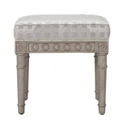 Dauphin Silvery Check Upholstered Vanity Accent Stool by Jennifer Taylor -Jennifer Taylor Home Store silvery check jennifer taylor makeup vanities 84360 xfa 4f 1000