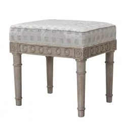 Dauphin Silvery Check Upholstered Vanity Accent Stool by Jennifer Taylor -Jennifer Taylor Home Store silvery check jennifer taylor makeup vanities 84360 xfa c3 1000