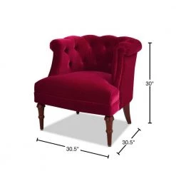 Katherine Siren Red Performance Velvet Tufted Accent Arm Chair by Jennifer Taylor -Jennifer Taylor Home Store siren red performance velvet jennifer taylor accent chairs 2483 mvr 40 1000