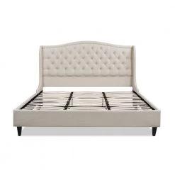 Coverley Sky Neutral Beige Polyester King Tufted Shelter Platform Bed by Jennifer Taylor -Jennifer Taylor Home Store sky neutral beige polyester jennifer taylor platform beds 52135 4 970 1 4f 1000