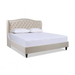 Coverley Sky Neutral Beige Polyester King Tufted Shelter Platform Bed by Jennifer Taylor -Jennifer Taylor Home Store sky neutral beige polyester jennifer taylor platform beds 52135 4 970 1 c3 1000