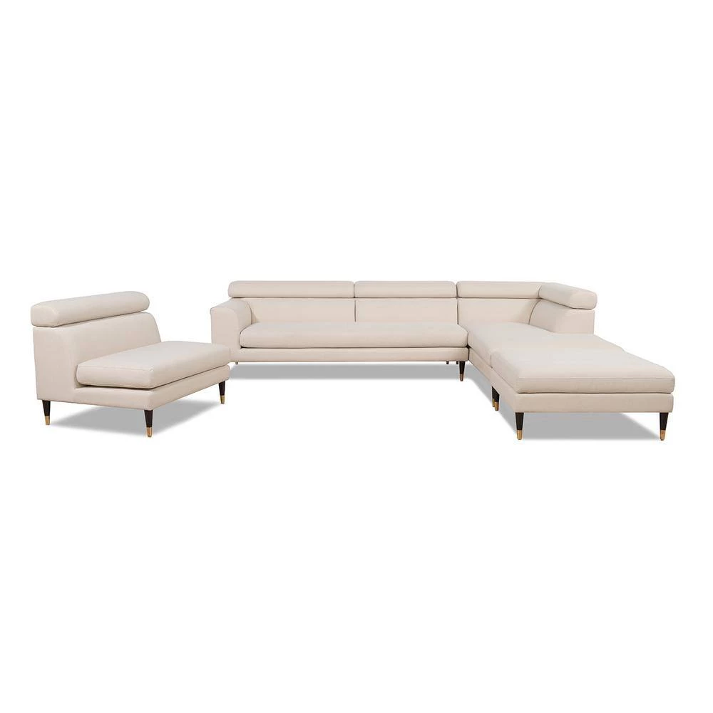 Bartelt 4-Piece Sky Neutral Polyester U-Shaped Right-Facing Modular Sectional Sofa with Ottoman by Jennifer Taylor 10 Bartelt 4-Piece Sky Neutral Polyester U-Shaped Right-Facing Modular Sectional Sofa with Ottoman by Jennifer Taylor - Image 10