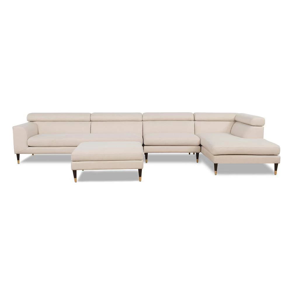 Bartelt 4-Piece Sky Neutral Polyester U-Shaped Right-Facing Modular Sectional Sofa with Ottoman by Jennifer Taylor 8 Bartelt 4-Piece Sky Neutral Polyester U-Shaped Right-Facing Modular Sectional Sofa with Ottoman by Jennifer Taylor - Image 8