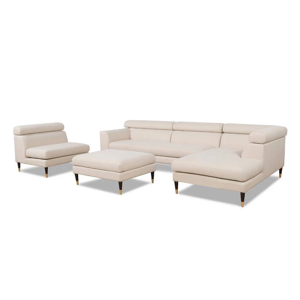 Bartelt 4-Piece Sky Neutral Polyester U-Shaped Right-Facing Modular Sectional Sofa with Ottoman by Jennifer Taylor 6 Bartelt 4-Piece Sky Neutral Polyester U-Shaped Right-Facing Modular Sectional Sofa with Ottoman by Jennifer Taylor - Image 6