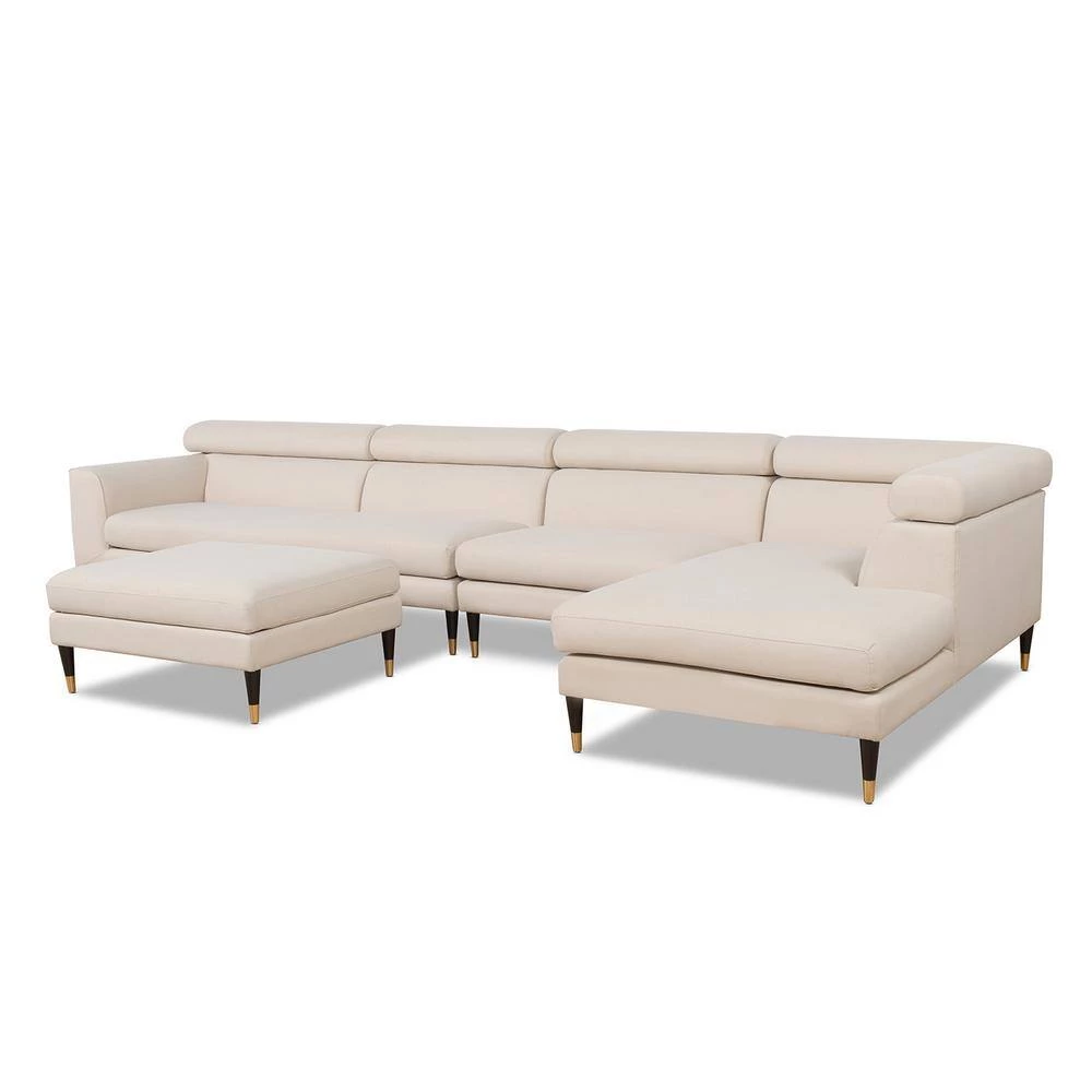Bartelt 4-Piece Sky Neutral Polyester U-Shaped Right-Facing Modular Sectional Sofa with Ottoman by Jennifer Taylor 12 Bartelt 4-Piece Sky Neutral Polyester U-Shaped Right-Facing Modular Sectional Sofa with Ottoman by Jennifer Taylor - Image 12