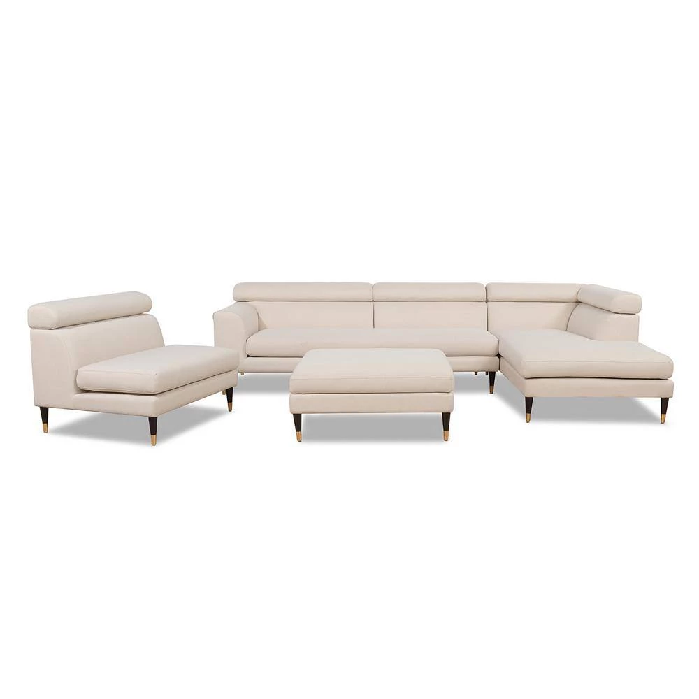 Bartelt 4-Piece Sky Neutral Polyester U-Shaped Right-Facing Modular Sectional Sofa with Ottoman by Jennifer Taylor 11 Bartelt 4-Piece Sky Neutral Polyester U-Shaped Right-Facing Modular Sectional Sofa with Ottoman by Jennifer Taylor - Image 11