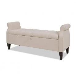Jacqueline Tufted Roll Arm Storage Bench Sky Neutral by Jennifer Taylor -Jennifer Taylor Home Store sky neutral yarn dyed jennifer taylor bedroom benches 85600 970 66 1000