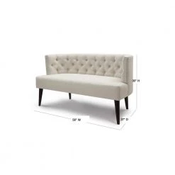 Celine 56 in. Sky Neutral Yarn Dyed Tufted Linen 2-Seater Settee with Nailheads by Jennifer Taylor -Jennifer Taylor Home Store sky neutral yarn dyed jennifer taylor loveseats 61100 970 40 1000