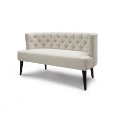 Celine 56 in. Sky Neutral Yarn Dyed Tufted Linen 2-Seater Settee with Nailheads by Jennifer Taylor