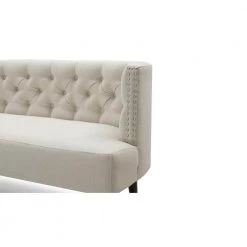 Celine 56 in. Sky Neutral Yarn Dyed Tufted Linen 2-Seater Settee with Nailheads by Jennifer Taylor -Jennifer Taylor Home Store sky neutral yarn dyed jennifer taylor loveseats 61100 970 76 1000