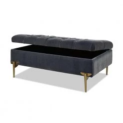 Estelle 42 in. Steel Gray Performance Velvet Upholstered Storage Bench Cocktail Ottoman by Jennifer Taylor 17 Estelle 42 in. Steel Gray Performance Velvet Upholstered Storage Bench Cocktail Ottoman by Jennifer Taylor -Jennifer Taylor Home Store steel gray performance velvet jennifer taylor ottomans 85700 mvs 1f 1000