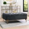 Estelle 42 in. Steel Gray Performance Velvet Upholstered Storage Bench Cocktail Ottoman by Jennifer Taylor