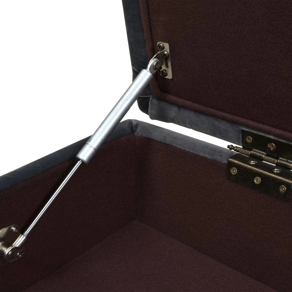 Estelle 42 in. Steel Gray Performance Velvet Upholstered Storage Bench Cocktail Ottoman by Jennifer Taylor 10 Estelle 42 in. Steel Gray Performance Velvet Upholstered Storage Bench Cocktail Ottoman by Jennifer Taylor - Image 10