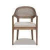 Americana Mid-Century Taupe Beige Modern Cane Back Accent Dining Chair by Jennifer Taylor