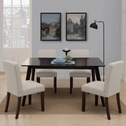 Brisbane Upholstered Dining Chairs in Taupe Linen (Set of 4) by Handy Living -Jennifer Taylor Home Store taupe handy living dining chairs dc4 lnn83 178 31 1000