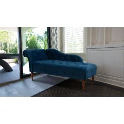 Satin Teal Right Arm Facing Samuel Chaise Lounge by Jennifer Taylor -Jennifer Taylor Home Store teal jennifer taylor chaise lounges 62030 867 31 1000