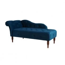 Satin Teal Right Arm Facing Samuel Chaise Lounge by Jennifer Taylor