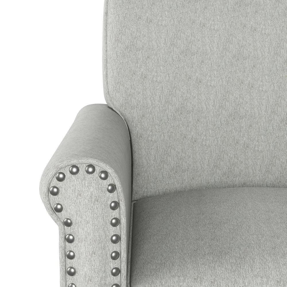 Tapley Textured Beige Chenille Arm Chair with Nailhead Trim by Handy Living 6 Tapley Textured Beige Chenille Arm Chair with Nailhead Trim by Handy Living - Image 6