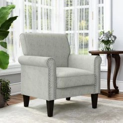 Tapley Textured Beige Chenille Arm Chair with Nailhead Trim by Handy Living 15 Tapley Textured Beige Chenille Arm Chair with Nailhead Trim by Handy Living -Jennifer Taylor Home Store textured beige chenille handy living accent chairs a179720 31 1000
