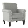Tapley Textured Beige Chenille Arm Chair with Nailhead Trim by Handy Living