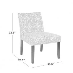 Courteney Turquoise Blue Damask Fabric Armless Side Chair by Handy Living -Jennifer Taylor Home Store turquoise blue damask handy living accent chairs a198721 1f 1000