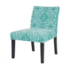 Courteney Turquoise Blue Damask Fabric Armless Side Chair by Handy Living -Jennifer Taylor Home Store turquoise blue damask handy living accent chairs a198721 40 1000