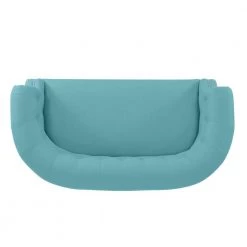 Millstreet 54 in. Turquoise Blue Linen-like Fabric 2 Seat Chesterfield Loveseat by Handy Living -Jennifer Taylor Home Store turquoise blue linen like handy living loveseats a163781 a0 1000