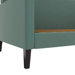 Oriole Turquoise Blue Velvet Like Fabric Twin Size Rounded Back Daybed with Nailhead Trim by Handy Living -Jennifer Taylor Home Store turquoise blue velvet like fabric handy living daybeds a192021 1d 1000