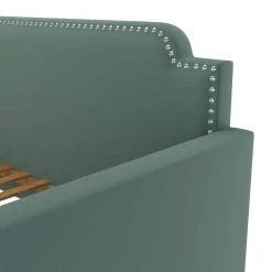 Oriole Turquoise Blue Velvet Like Fabric Twin Size Rounded Back Daybed with Nailhead Trim by Handy Living -Jennifer Taylor Home Store turquoise blue velvet like fabric handy living daybeds a192021 76 1000