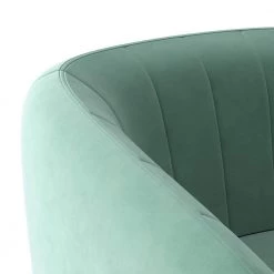 Fennell Turquoise Blue Velvet-Like Fabric Channel-Tufted Barrel Arm Chair by Handy Living -Jennifer Taylor Home Store turquoise blue velvet like handy living accent chairs a177733 4f 1000