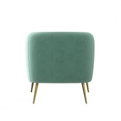 Fennell Turquoise Blue Velvet-Like Fabric Channel-Tufted Barrel Arm Chair by Handy Living -Jennifer Taylor Home Store turquoise blue velvet like handy living accent chairs a177733 66 1000