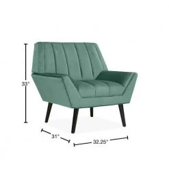 Omundson Turquoise Blue Velvet-like Fabric Mid Century Modern Channel-Tufted Arm Chair with Dark Espresso Legs by Handy Living 15 Omundson Turquoise Blue Velvet-like Fabric Mid Century Modern Channel-Tufted Arm Chair with Dark Espresso Legs by Handy Living -Jennifer Taylor Home Store turquoise blue velvet like handy living accent chairs a192446 40 1000