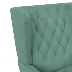 Niewuinski Turquoise Blue Velvet-Like Fabric Button-Tufted Wingback Arm Chair with Tack Head Accents by Handy Living 15 Niewuinski Turquoise Blue Velvet-Like Fabric Button-Tufted Wingback Arm Chair with Tack Head Accents by Handy Living -Jennifer Taylor Home Store turquoise blue velvet like handy living accent chairs a199476 1f 1000