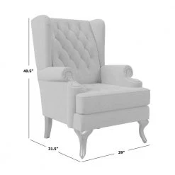 Niewuinski Turquoise Blue Velvet-Like Fabric Button-Tufted Wingback Arm Chair with Tack Head Accents by Handy Living 14 Niewuinski Turquoise Blue Velvet-Like Fabric Button-Tufted Wingback Arm Chair with Tack Head Accents by Handy Living -Jennifer Taylor Home Store turquoise blue velvet like handy living accent chairs a199476 4f 1000