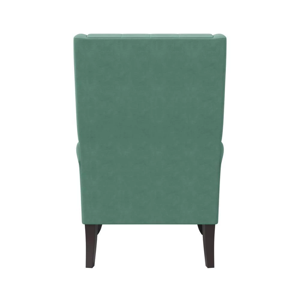 Niewuinski Turquoise Blue Velvet-Like Fabric Button-Tufted Wingback Arm Chair with Tack Head Accents by Handy Living 3 Niewuinski Turquoise Blue Velvet-Like Fabric Button-Tufted Wingback Arm Chair with Tack Head Accents by Handy Living - Image 3