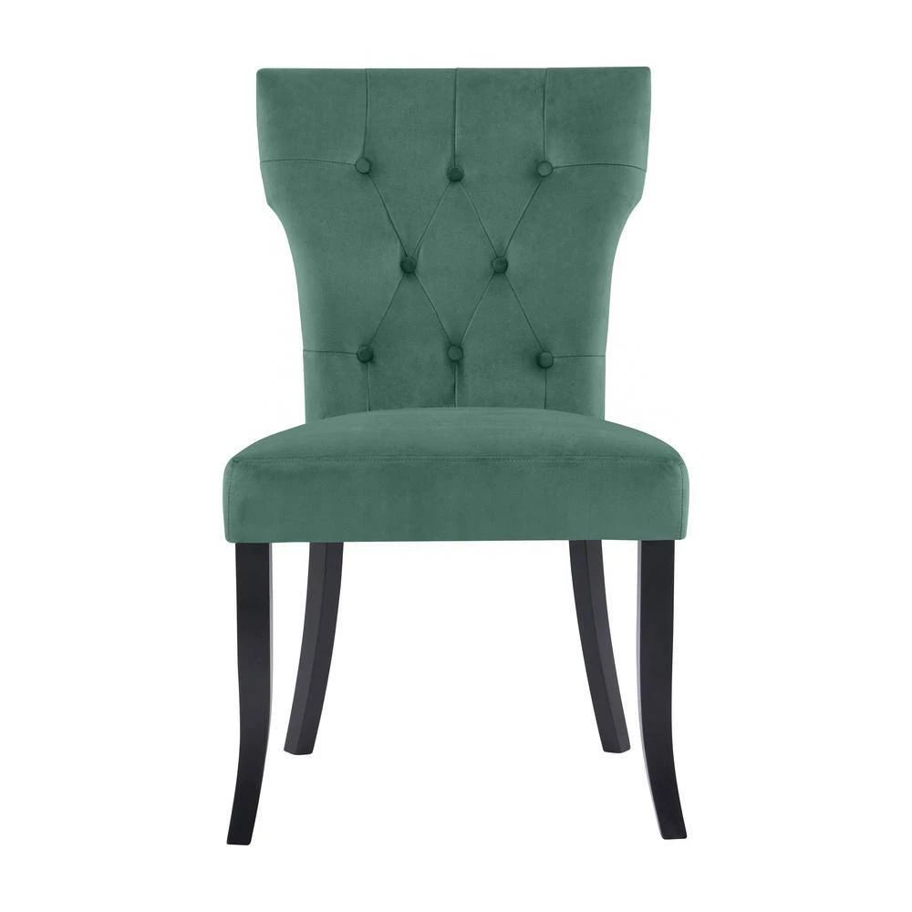 Melonie Turquoise Blue Velvet-Like Fabric Tufted Dining Side Chairs (Set of 2) by Handy Living 9 Melonie Turquoise Blue Velvet-Like Fabric Tufted Dining Side Chairs (Set of 2) by Handy Living - Image 9
